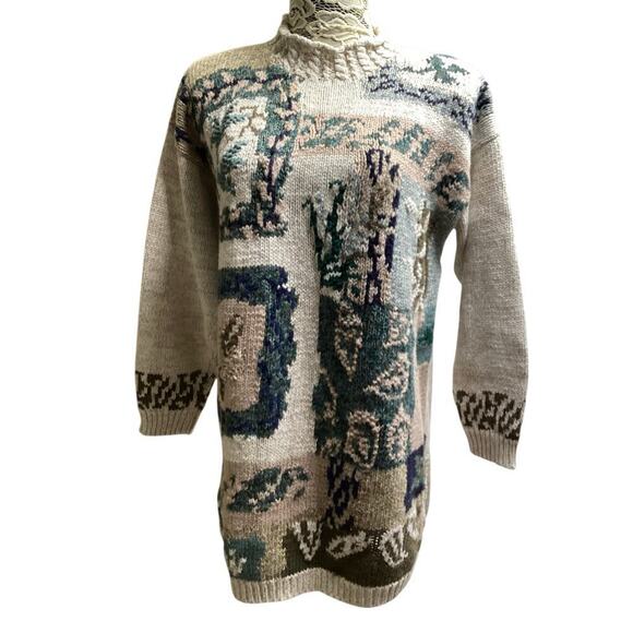 Vntg Heirloom Collectibles 90’s Colorful long sleeve Sweater women’s M - Picture 1 of 5